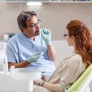 orthodontist and patient